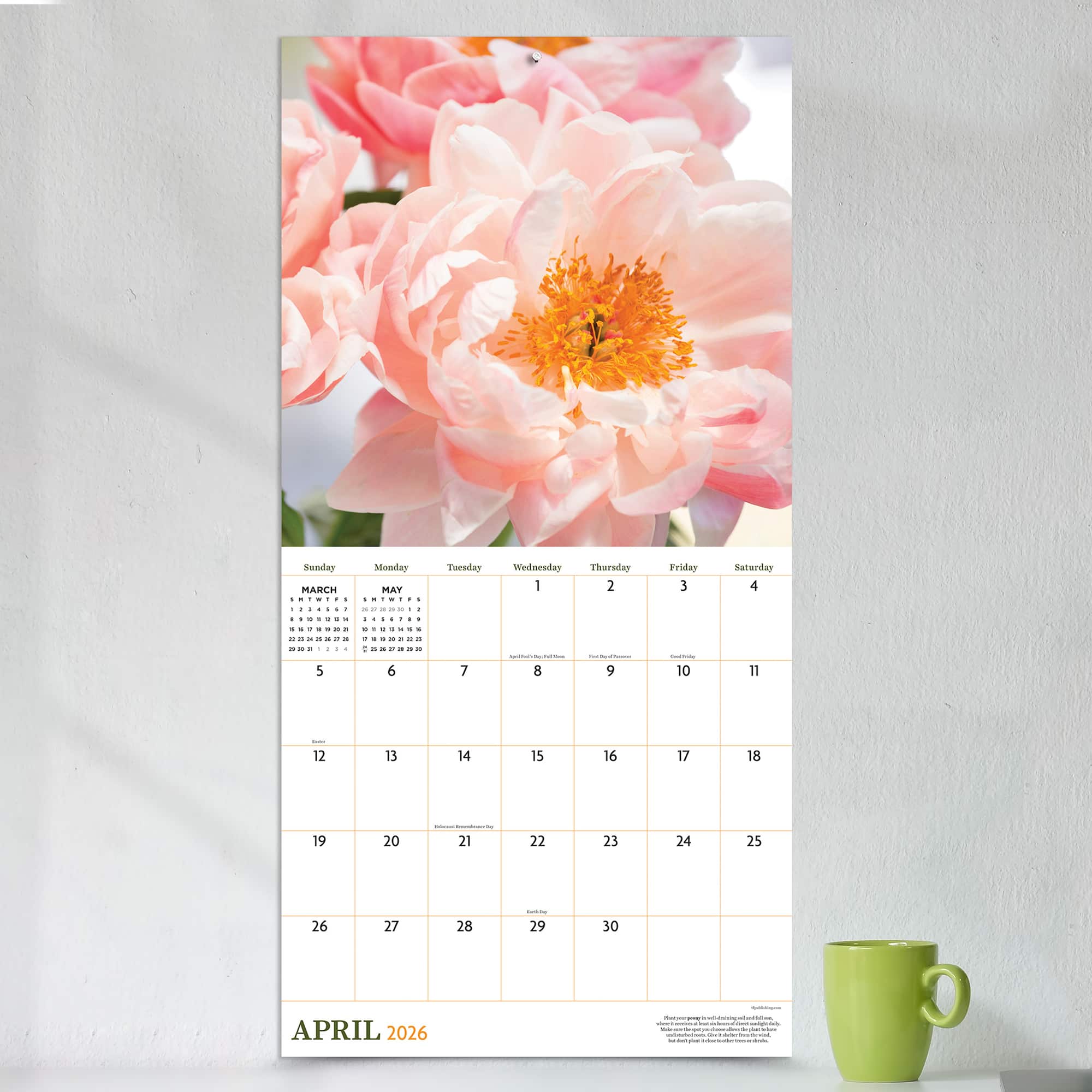 2026 Flowers Wall Calendar